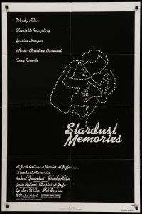 3f832 STARDUST MEMORIES 1sh '80 directed by Woody Allen, constellation art by Burt Kleeger!