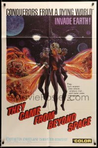 3f883 THEY CAME FROM BEYOND SPACE 1sh '67 conquerors from a dying world invade Earth, sci-fi art!