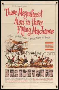 3f888 THOSE MAGNIFICENT MEN IN THEIR FLYING MACHINES 1sh '65 great Searle art of early airplane!