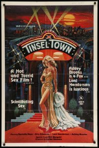 3f903 TINSELTOWN 1sh '80 Danielle Raye in a hot and torrid sex film, sexy artwork!