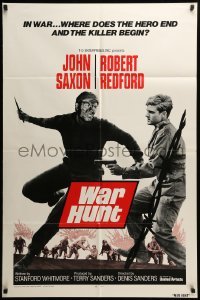 3f949 WAR HUNT int'l 1sh '62 Redford in his first starring role, war does strange things to men!