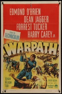 3f953 WARPATH 1sh '51 Edmond O'Brien, Dean Jagger, soldiers vs. Native Americans!
