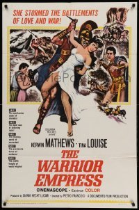 3f954 WARRIOR EMPRESS 1sh '60 Tina Louise stormed the battlements of love & war, Kerwin Mathews!