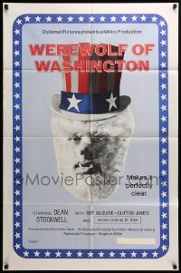 3f961 WEREWOLF OF WASHINGTON 1sh '73 Dean Stockwell, wacky wolfman image!