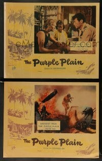 3g948 PURPLE PLAIN 2 English LCs '55 great images of Gregory Peck, written by Eric Ambler!