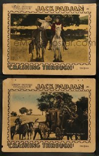 3g883 CRASHING THROUGH 2 LCs '28 Tom Buckingham, silent cowboy western images of Jack Padjan!