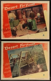 3g885 DESERT FURY 2 LCs '47 Burt Lancaster, gorgeous Lizbeth Scott, & John Hodiak, Corey, film noir
