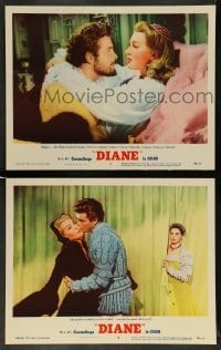 3g889 DIANE 2 LCs '56 great images of Roger Moore and sexy Lana Turner, Taina Elg!