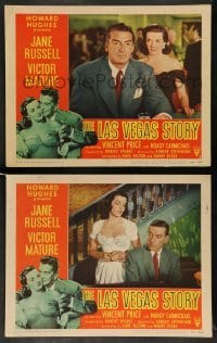 3g915 LAS VEGAS STORY 2 LCs '52 sexiest Jane Russell, Victor Mature & Hoagy, gambling!