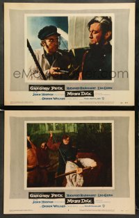 3g933 MOBY DICK 2 LCs '56 John Huston, cool images of Gregory Peck as Ahab + Leo Genn!