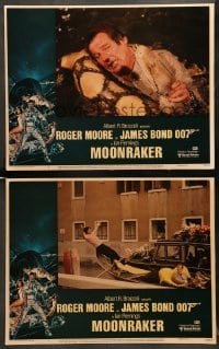 3g935 MOONRAKER 2 LCs '79 Roger Moore as James Bond fighting snake + image of the Bondola!