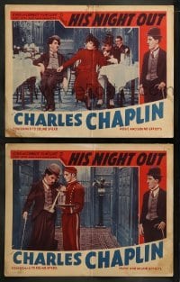 3g939 NIGHT OUT 2 LCs R40 great images of wacky Charlie Chaplin, Edna Purviance!