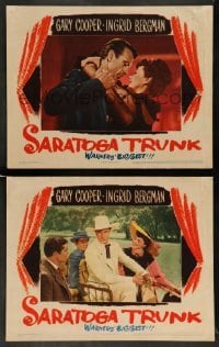 3g958 SARATOGA TRUNK 2 LCs '45 Gary Cooper & Ingrid Bergman, from the novel by Edna Ferber!