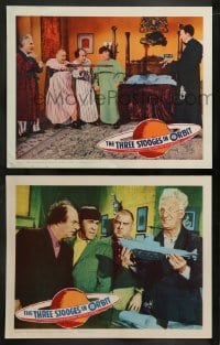 3g981 THREE STOOGES IN ORBIT 2 LCs '62 great images of wacky astro-nuts Moe, Larry & Curly-Joe!