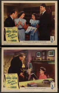3g982 TOGETHER AGAIN 2 LCs '44 Irene Dunne & Charles Boyer together again, Charles Coburn as Cupid!