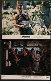 3g095 COMMANDO 8 color 11x14 stills '85 Arnold Schwarzenegger is going to make someone pay!
