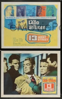 3g025 13 WEST STREET 8 LCs '62 Alan Ladd, Rod Steiger, as shocking as a scream in the night!