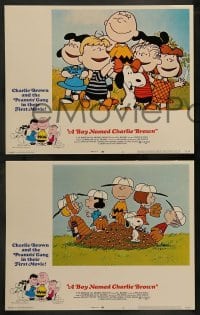 3g068 BOY NAMED CHARLIE BROWN 8 LCs '70 baseball, Snoopy & Peanuts gang by Charles Schulz!