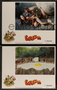 3g080 CAVEMAN 8 LCs '81 wacky prehistoric Dennis Quaid, Ringo Starr & sexy Shelley Long!