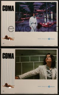 3g092 COMA 8 LCs '77 sexy Genevieve Bujold, Michael Douglas, directed by Michael Crichton!