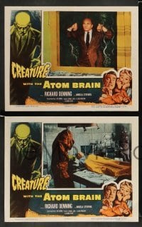 3g106 CREATURE WITH THE ATOM BRAIN 8 LCs '55 Richard Denning, Launer is a dead man stalking prey!
