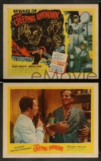 3g107 CREEPING UNKNOWN 8 LCs '56 Val Guest's Quatermass Xperiment, Hammer horror, wacky monster!