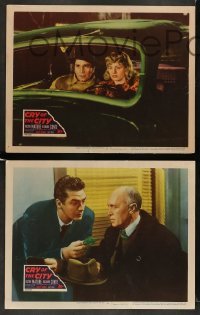3g586 CRY OF THE CITY 6 LCs '48 Siodmak film noir, Victor Mature, Richard Conte & Shelley Winters!