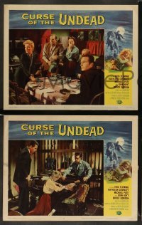 3g630 CURSE OF THE UNDEAD 5 LCs '59 Universal horror, cool border art by Reynold Brown!