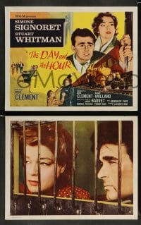 3g128 DAY & THE HOUR 8 LCs '63 Rene Clement directed, art of Simone Signoret & Stuart Whitman!