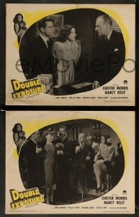 3g695 DOUBLE EXPOSURE 4 LCs '44 Chester Morris & Nancy Kelly, cool film noir!