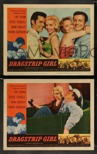 3g157 DRAGSTRIP GIRL 8 LCs '57 Hollywood's newest teen stars, car crazy, speed crazy & boy crazy!