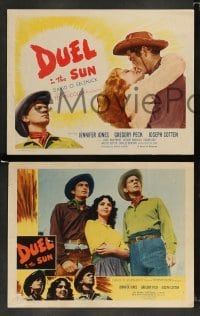 3g162 DUEL IN THE SUN 8 LCs R54 romantic image of Jennifer Jones, Gregory Peck in King Vidor epic!