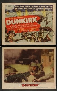 3g163 DUNKIRK 8 LCs '58 John Mills, Ealing, Richard Attenborough, cool World War II battle scenes!