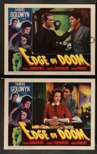 3g591 EDGE OF DOOM 6 LCs '50 great images of Farley Granger, sexy Mala Powers!