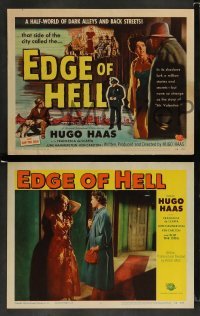 3g168 EDGE OF HELL 8 LCs '56 Hugo Haas in a half-world of dark alleys & back streets, film noir!