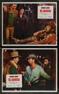 3g783 EL DORADO 3 LCs '66 John Wayne, Robert Mitchum, Charlene Holt, directed by Howard Hawks!