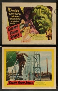 3g177 ENEMY FROM SPACE 8 LCs '57 Val Guest's Quatermass II, sequel to Quartermass Xperiment!