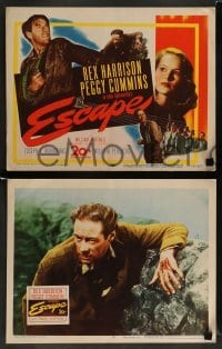 3g179 ESCAPE 8 LCs '48 Rex Harrison, pretty Peggy Cummins, prison escape!