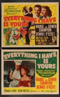 3g180 EVERYTHING I HAVE IS YOURS 8 LCs '52 Dennis O'Keefe laughs at pretty Marge Champion!