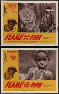 3g197 FLAME & THE FIRE 8 LCs '66 Pierre Dominique Gaisseau, naked African natives!