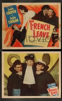 3g215 FRENCH LEAVE 8 LCs '48 kid stars Jackie Cooper & Jackie Coogan all grown up and romancing!