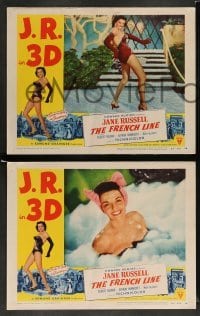 3g594 FRENCH LINE 6 3D LCs '54 Howard Hughes, sexy Jane Russell in France, Gilbert Roland!