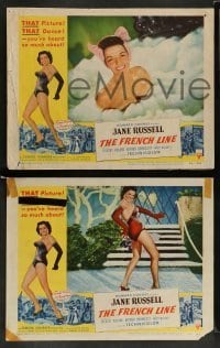 3g216 FRENCH LINE 8 2D LCs '54 Howard Hughes, sexy Jane Russell in France, Gilbert Roland!