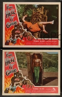 3g706 FROM HELL IT CAME 4 LCs '57 classic border art, wild images of tree monster & rituals!