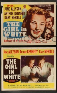 3g233 GIRL IN WHITE 8 LCs '52 pretty female doctor June Allyson, directed by John Sturges!