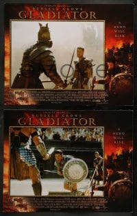 3g238 GLADIATOR 8 LCs '00 Russell Crowe, Joaquin Phoenix, directed by Ridley Scott!