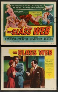 3g239 GLASS WEB 8 LCs '53 Edward G. Robinson, John Forsythe, sexy bad girl Kathleen Hughes!
