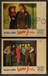 3g814 LUCKY JORDAN 3 LCs '43 images of gambler Alan Ladd & sexy WAC Helen Walker!