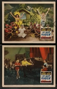 3g726 MY BLUE HEAVEN 4 LCs '50 Betty Grable in fur, Dan Dailey, Mitzi Gaynor in her 1st real role!