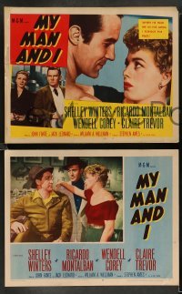 3g367 MY MAN & I 8 LCs '52 great images of pretty Shelley Winters & Ricardo Montalban!